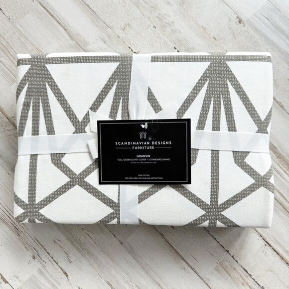 Scandinavian Designs Other - NEW Scandinavian Designs Granvin Full/Queen Cotton Duvet Cover + 2 Shams